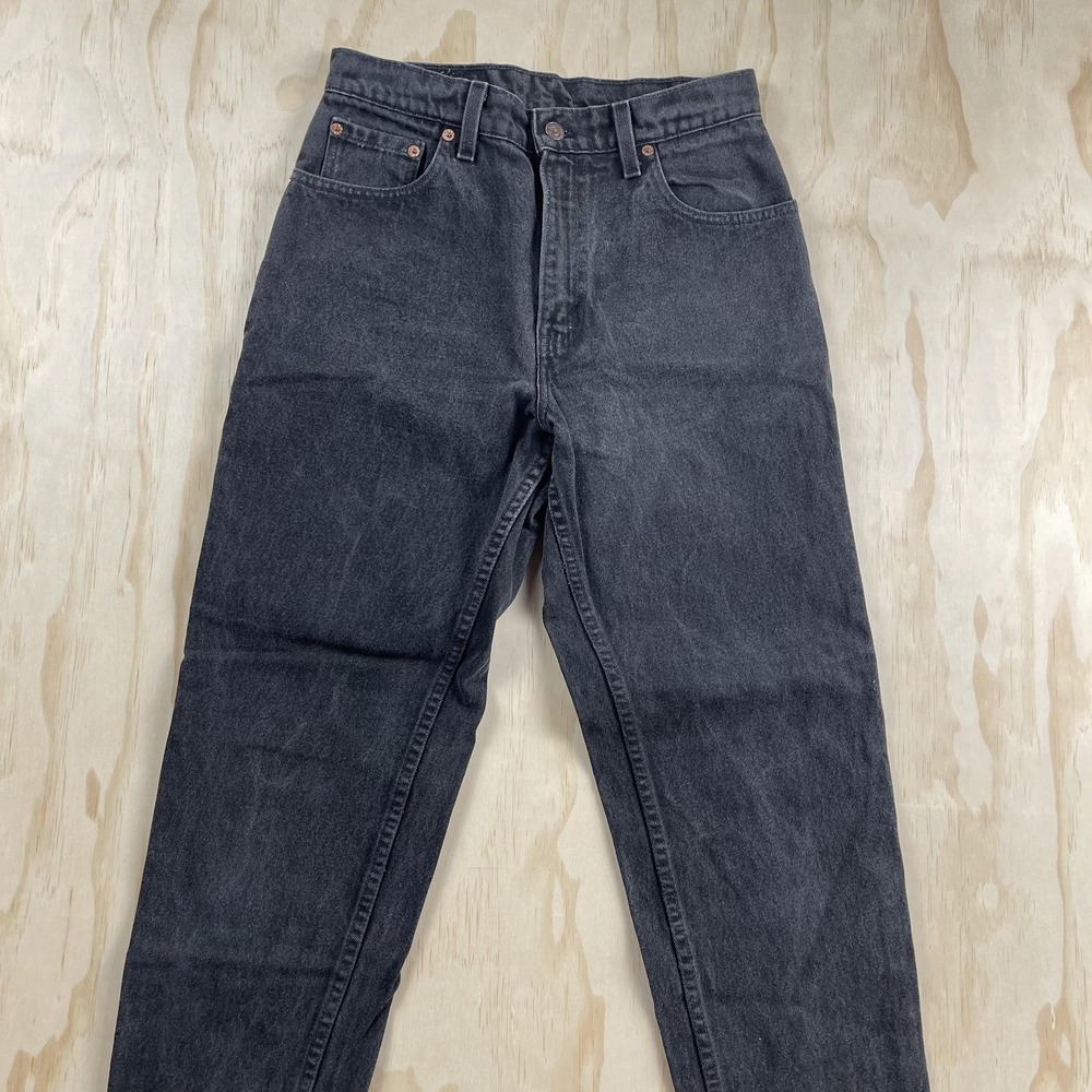 Vintage 90s Levi's 550 Jeans Womens 11 Charcoal Black Wash Relaxed Tapered Denim
